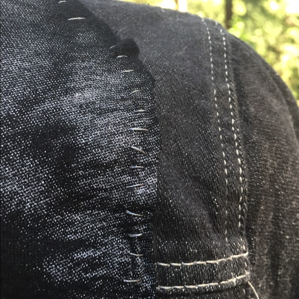 Kreativekristen wolf embellished black  vintage gray denim jacket  HP26x6 - Picture 13 of 16